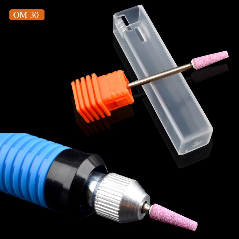 Brocas de piedra de cerámica para uñas, y 3/32 quot, fresa de limpieza de cutículas giratoria, herramientas de manicura pedicura, accesorios de taladro de uñas, 1 Uds.