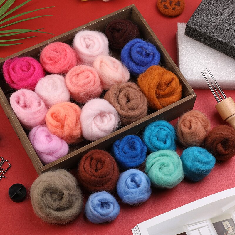 Lmdz 40 Wol Kleur Serie 3G/5G/10G Wol Fiber Diy Wol Fibre Bloem Dier speelgoed Vilten Wol Handgemaakte Vilten Ambachtelijke Kerst