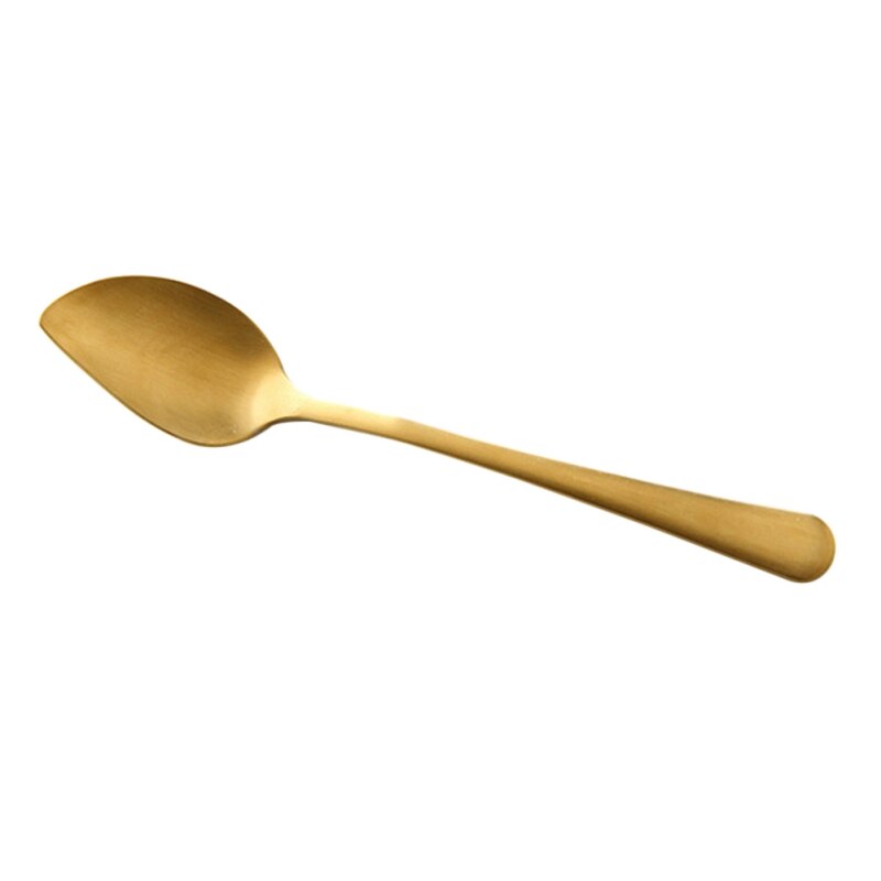 retro złota łopata łyżeczka robić kawy łyżeczka robić deserów ze stali nierdzewnej arbuz łyżka łyżka robić lodów końcówka łopata okrągła łyżka kuchenna: C