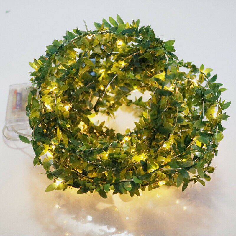 Rose Bloem Wijnstok Snaar Led Verlichting Decoratie Groen Blad Guirlande Batterij/Usb/Zonne-energie 3 M 5 M 10 M Warm Wit Kerstverlichting