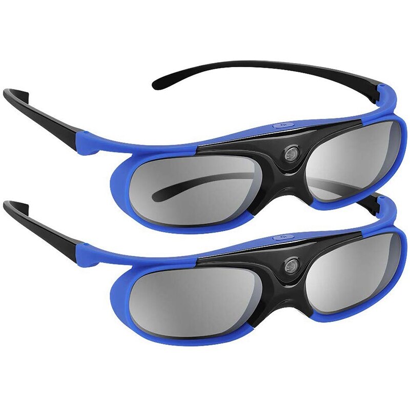 Lot de 2 lunettes à obturateur actif dlp-link 3d rechargeables par usb pour projecteurs dlp link compatibles avec le projet benq  w1070 w700: Default Title