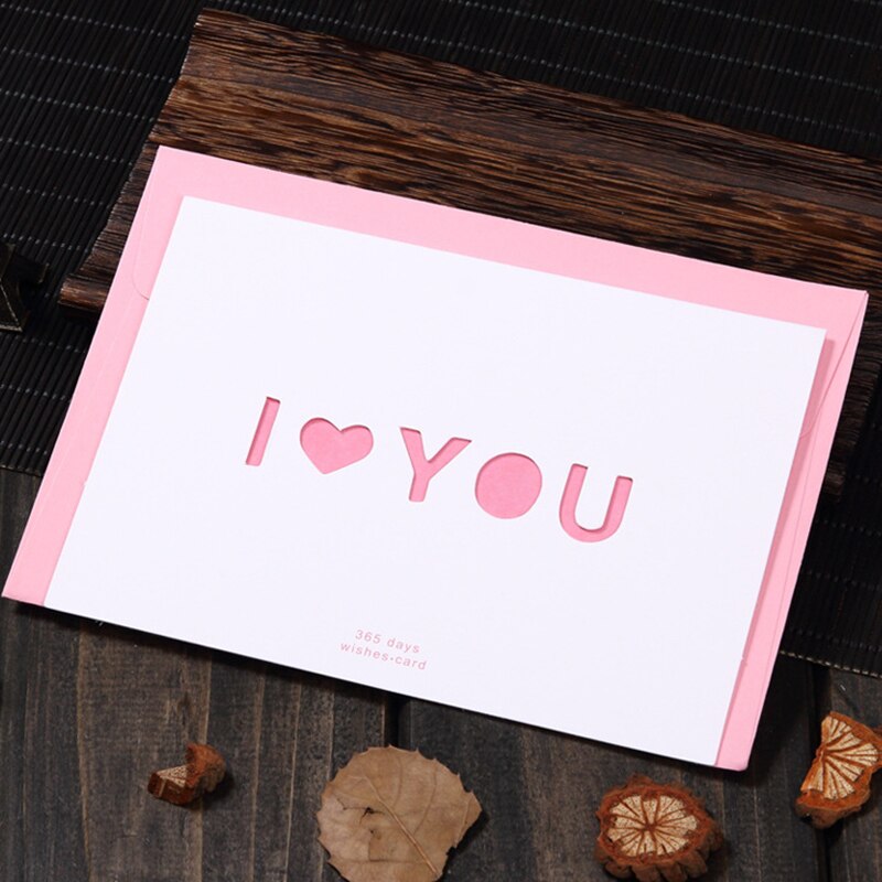 Handwritten Couple Name Card Wedding Invitations Valentine's Day Lover Greeting Card Heart Message Card Hollow Postcard