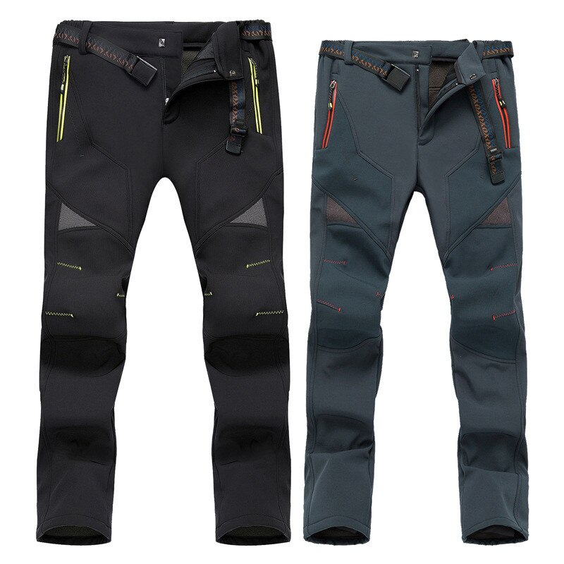 Hiver Solft Shell pantalon hommes Ski pantalon hommes Ski pantalon imperméable neige pantalon épaissir polaire randonnée pantalon Snowboard pantalon