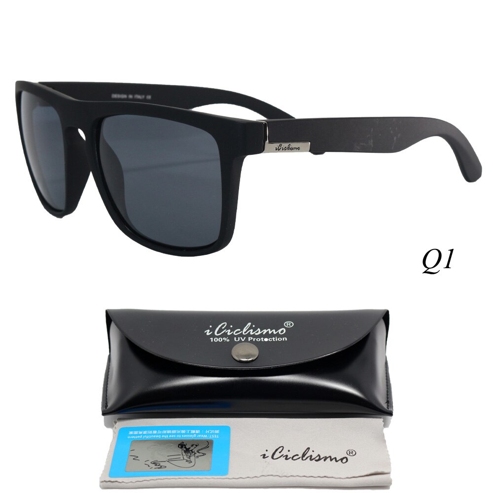 Quisviker polariserede solbriller mænd campingfiskebriller  uv400 beskyttelse cykelbriller  tr90 ramme sportsvandring briller: Q1