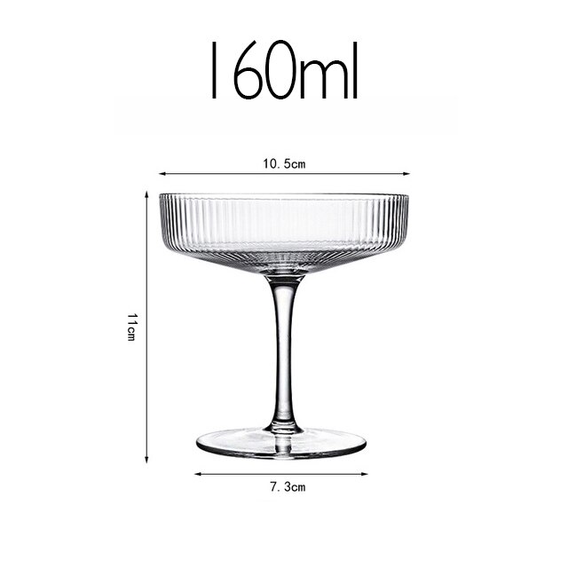 restaurant striper cocktail vin glass kopp beger iskrem yoghurt beger pudding dessert tallerken høy bolle kake matbit beholder: Klar 160ml