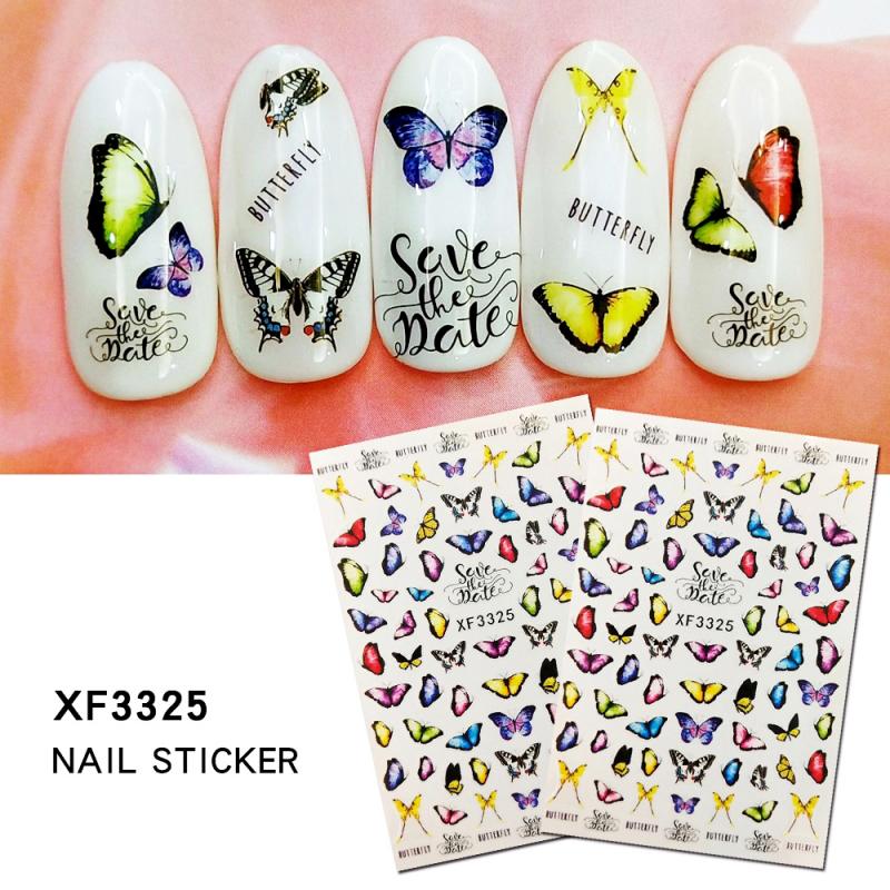 1 pièces belle papillon fantaisie 3D dos colle ongle décalcomanie décoration ongle Art ongle outil ongle ornement érable ongle autocollant: 11