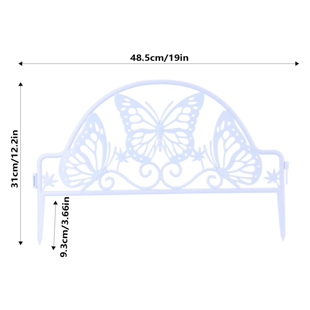 Garden Fence Lawn Terrace Protection Edge Board Decoration Plastic Ornamental 4 Pack Wrought Iron Style Border Decorative Frame