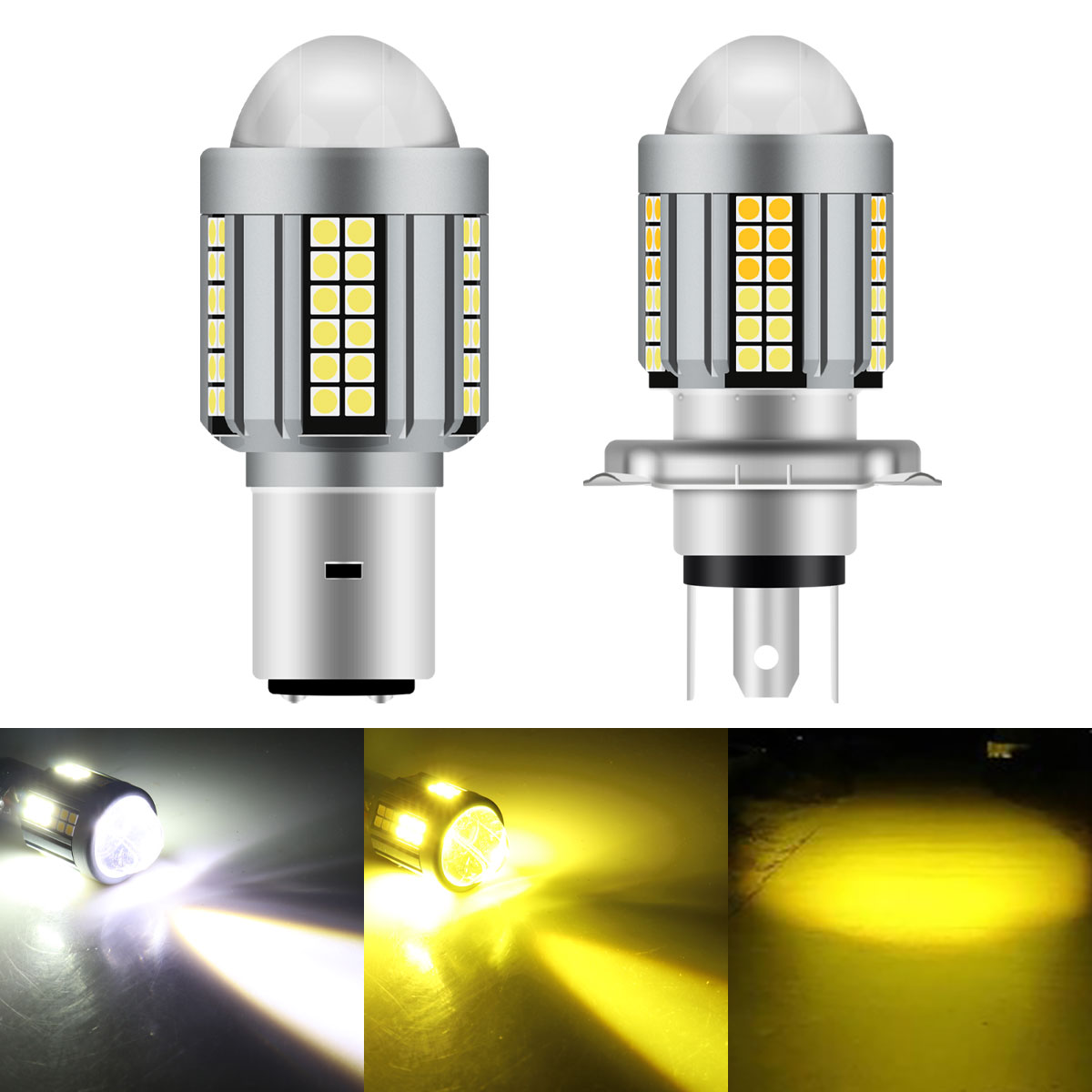 1 Uds H6 H4 BA20D faro de motocicleta CSP LED Moto bombillas Led de haz alto/bajo Super brillante Autobike antiniebla Moto Scooter lámpara ATV 12V