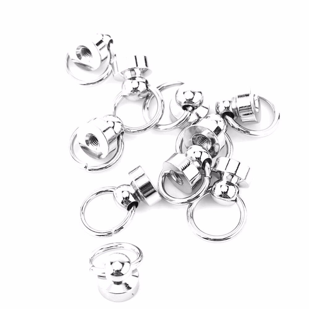 10 stks/set Messing Klinknagel Studs Schroef Terug Ronde Ring DIY Craft Leathercraft Onderdelen Klinknagel Stud Schroef Klinknagel Accessoires Grote