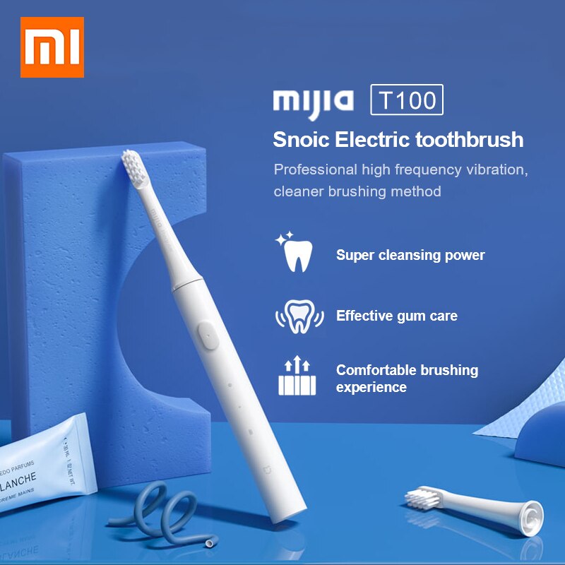 Xiaomi mijia escova de dentes elétrica ultra sônica adulto cronometrado 5 modo carregador usb recarregável substituição conjunto cabeça