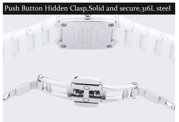 Luksus herre dame ægte sort keramik armbåndsure quartz firkantede originale damer mand elsker ure casual vandtæt diamant