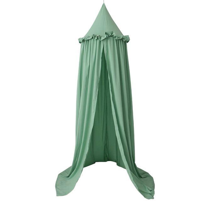 Auvent suspendu pour lit d&#39;enfant,rideau de princesse à suspendre, pour lit à baldaquins, canopée en dôme rond pour bébé, tente de jeux, décoration pour la maison, suspension: green
