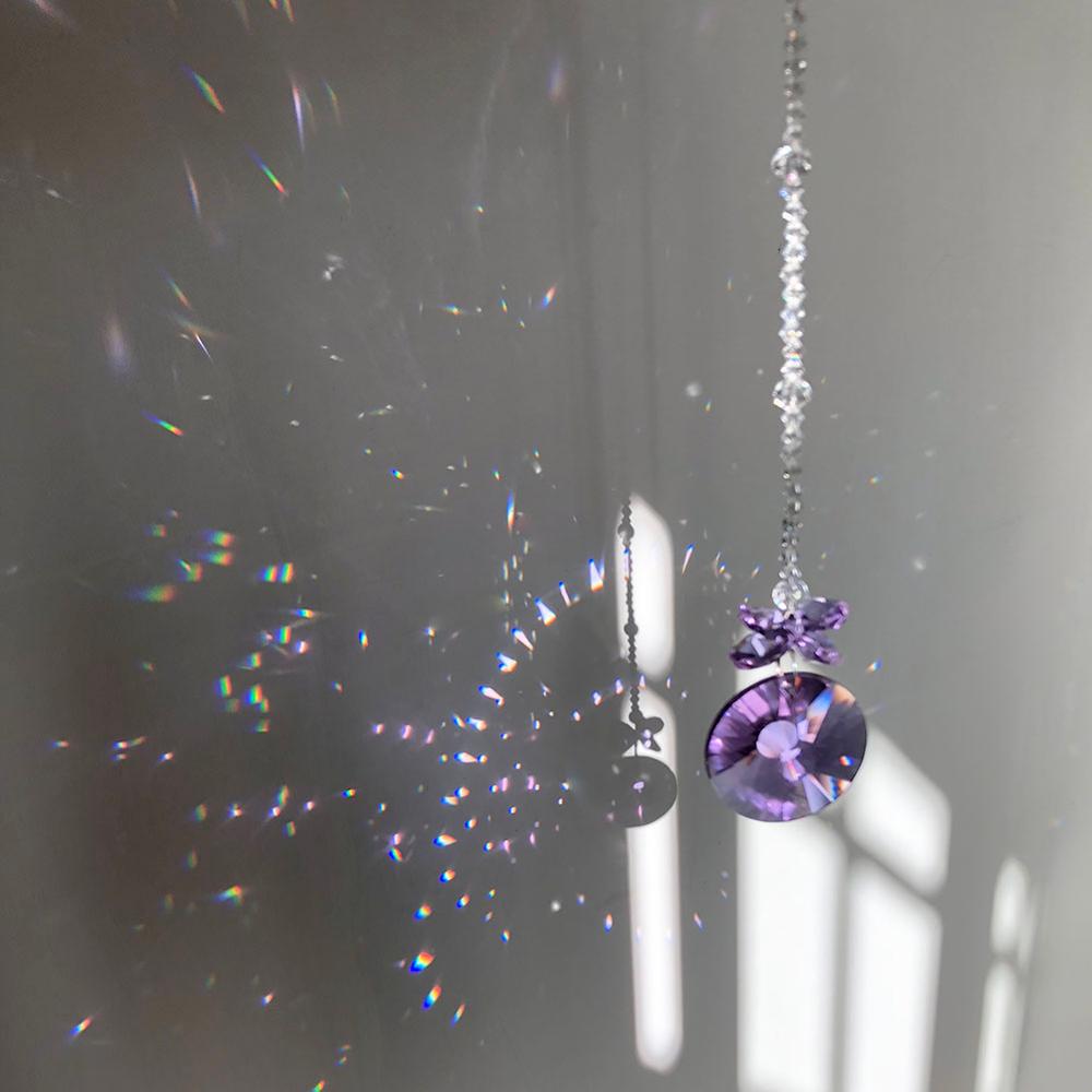 40mm Round Crystal Suncatcher Rainbow Maker Window Hanging Ornament Christmas Home Wedding Garden Decoration