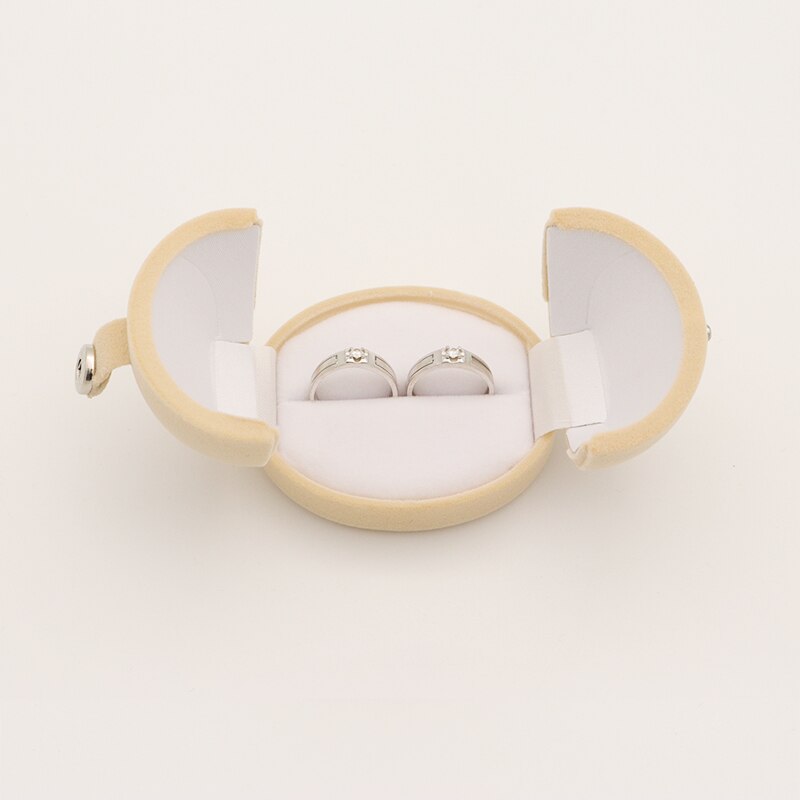 1 stuk eivormig dubbel fluwelen verlovingsoorbellen trouwringen doos voor twee ringen sieradenhouder display verpakking