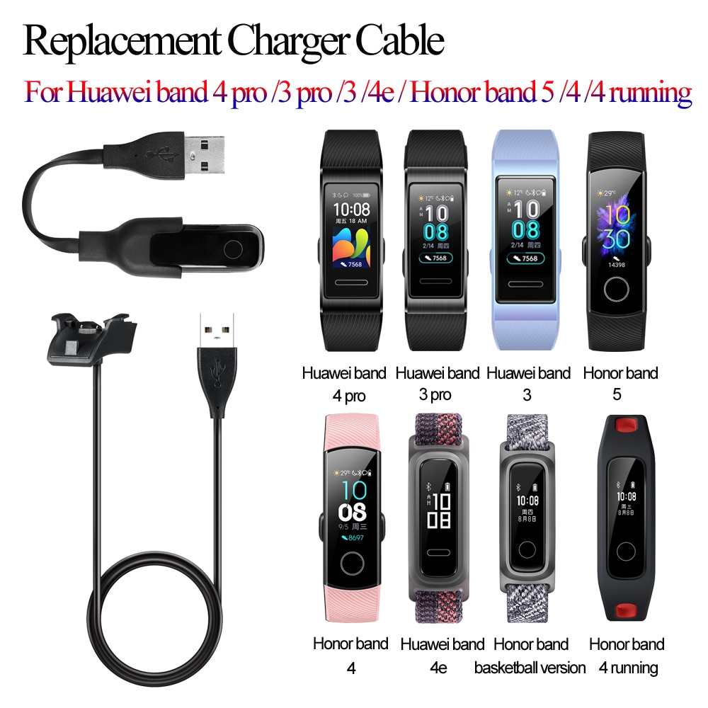 Base de carga USB, cargador de Cable, cuna para reloj inteligente, cargador de reemplazo para Huawei Band 4 3 2 pro 4e Honor band 5 4 3 para correr