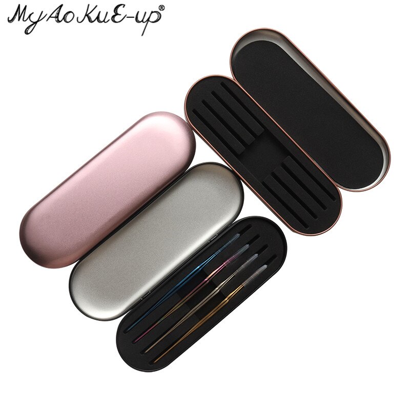 Caja de almacenamiento de pinzas para extensiones de pestañas, contenedor de almacenamiento sellado activado, estuche de pinzas para pestañas, herramientas de maquillaje