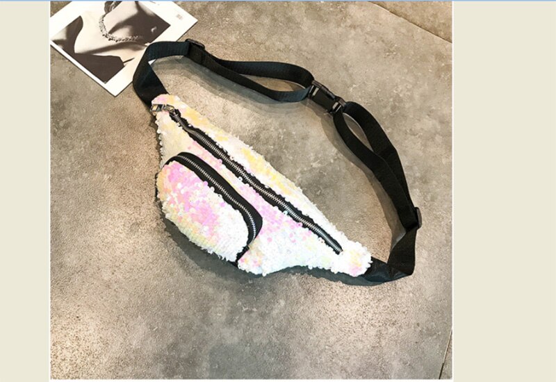 Women Waist Packs Girls Sequins Glitter Bag Fanny Pouch Hip Purse Satchel Chest Casual Ladies Handbags: G