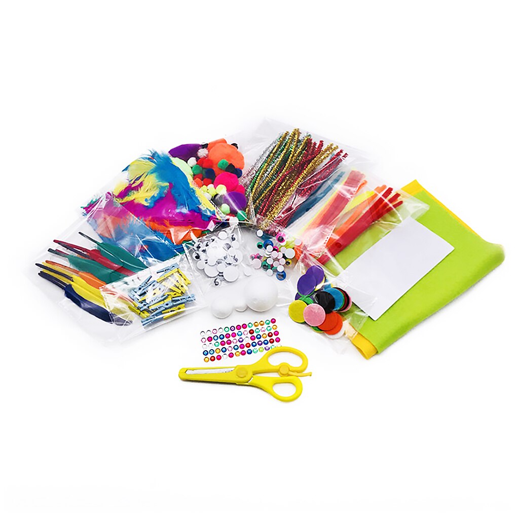 Kids Handmade Craft Materials Set Bright Color Children Educational DIY Package Set Color Random: color random