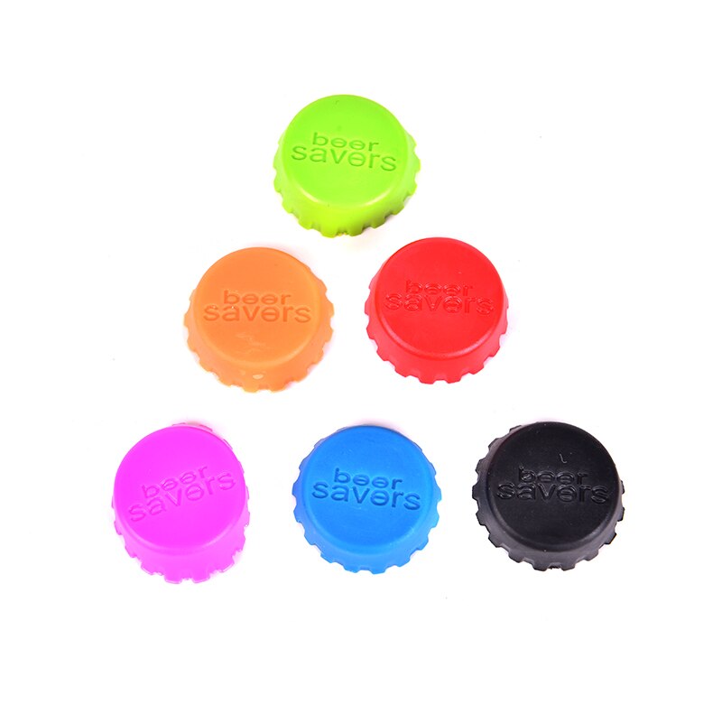 6 Pcs Silicone Beer Bottle Cap Reuse Practical Colorful Leak Free For Wine Beer Beverage Bottle Novelty Sealer Stopper Cover