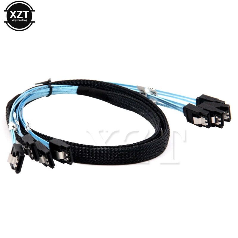1m blauwe server sas-kabel 4*  sata  to 4 sata 6 gbps stabiele hoge snelheid seriële poort datakabel