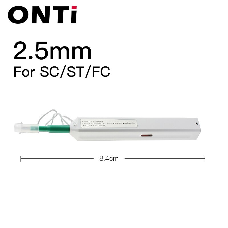 Onti 2Pcs One-Click Cleaner Glasvezel Schoner Pen Reinigt 2.5Mm Sc Fc St En 1.25Mm lc Mu Connector Over 800 Keer