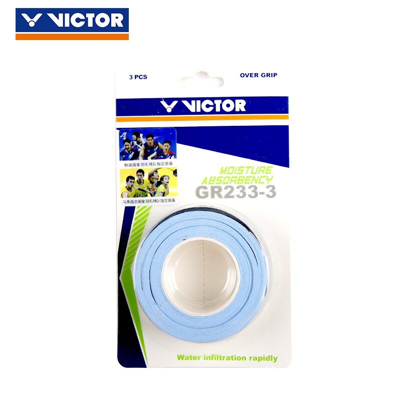 3 pièces/lot de Victor Badminton surgrip Tennis poignées raquettes poignées main colle surgrips GR233-3