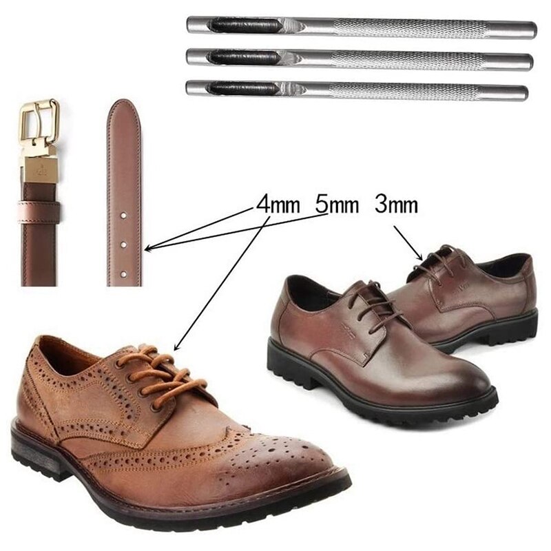 10Pcs Round Steel Hollow Punch Set 1-10 mm Leather Craft Hollow Hole Punch Tools for Leather Watch Band Shoe Eyelet