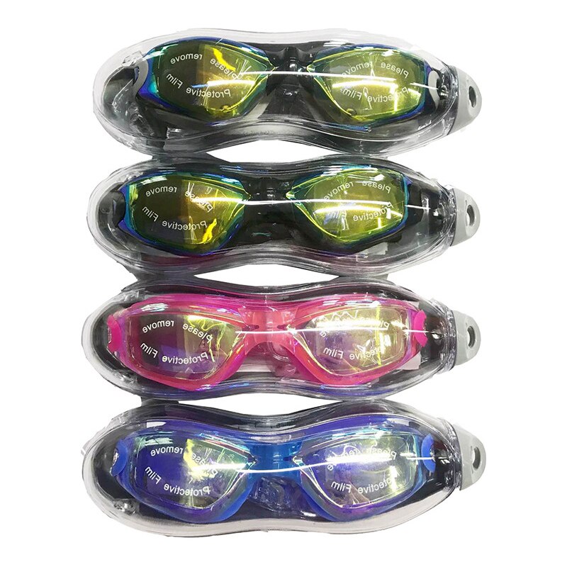 Professionele Zwembril Zwemmen Bril Met Oordopjes Neusklem Galvaniseren Waterdichte Siliconen Zonnebril Adluts