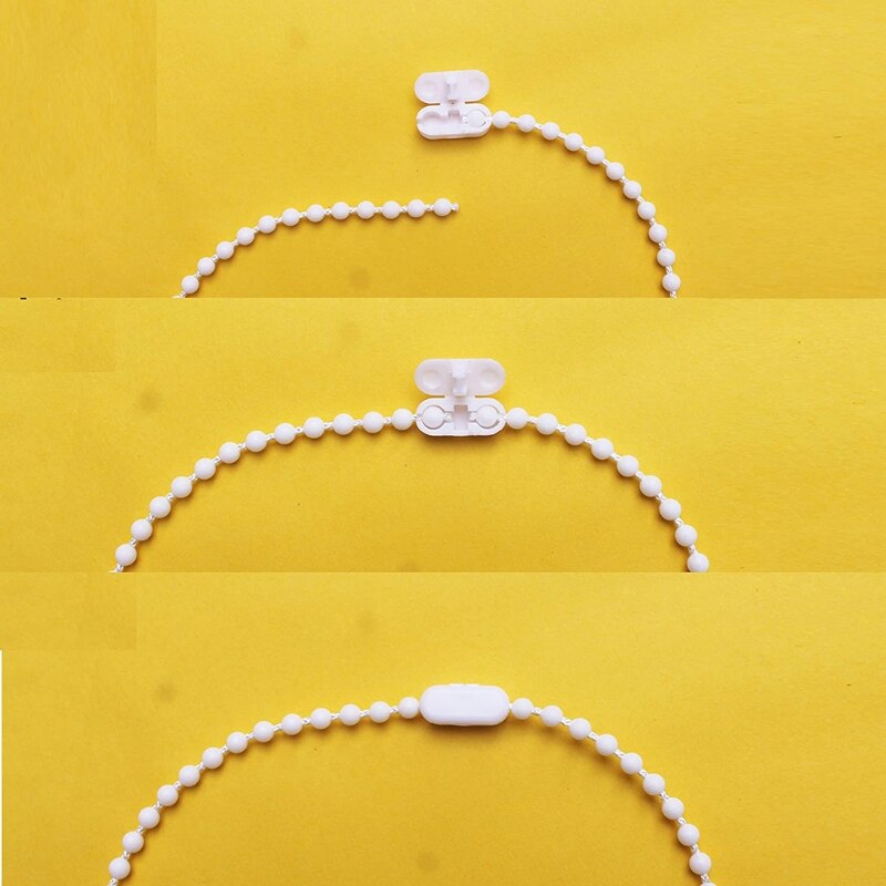 20Pcs White Plastic Beaded Chain Connector Vertical Roman Roller Shades Blind Window Curtain Chain Replacement Cord Clip
