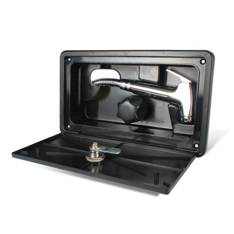1 einstellen RV Dusche Kasten Bausatz Stiefel Marine Wohnmobil Dusche Schlauch Wohnmobil Wohnwagen Zubehör Mit Sperre Externe Umfasst Dusche Wasserhahn: Schwarz