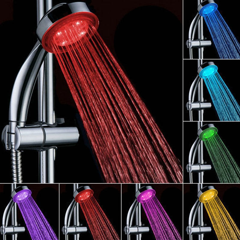 7 Kleuren Led Douchekop Badkamer Douchekoppen Temperatuurregeling Waterbesparende Kleurrijke Bad Sprinkler Sanitair Suite Aa