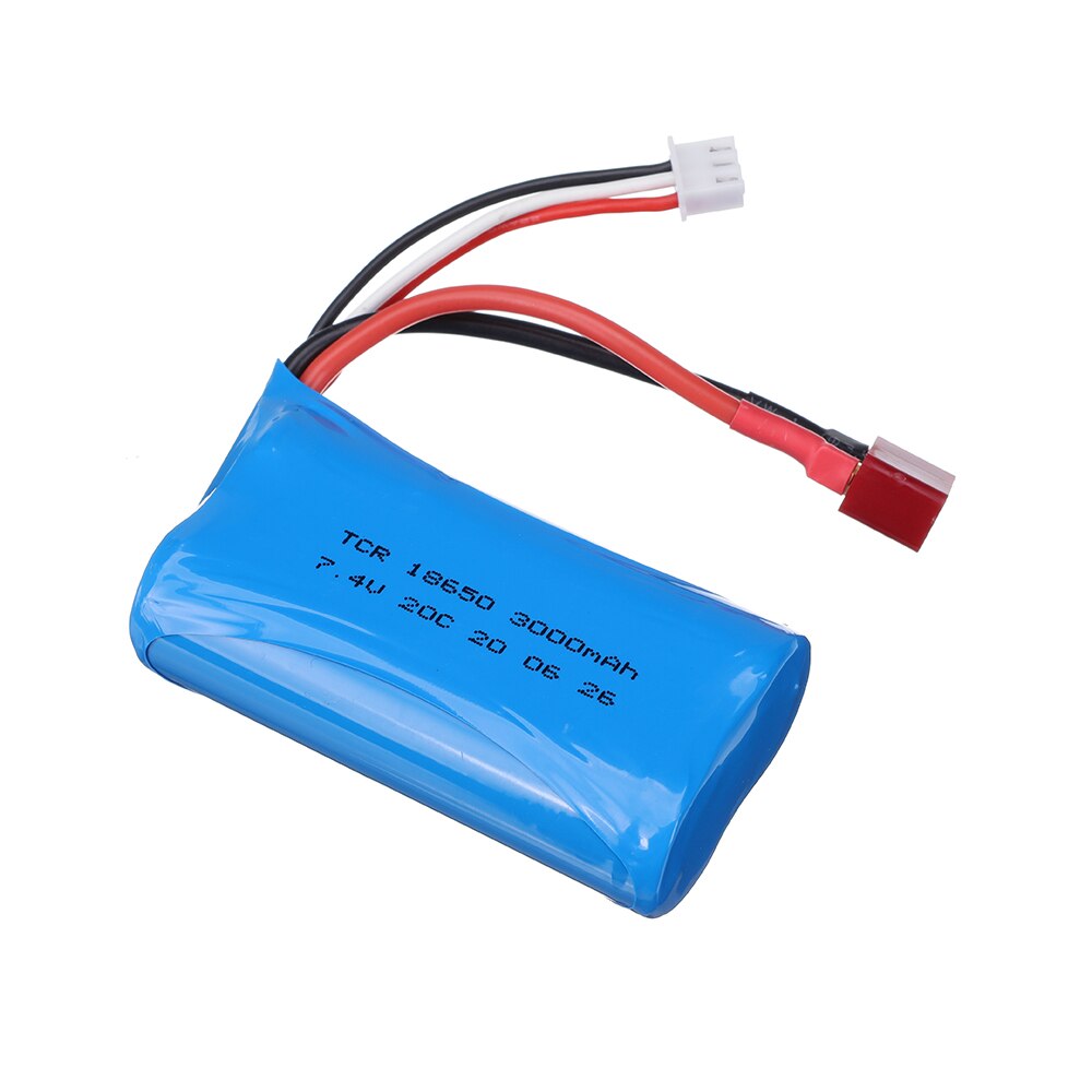 7.4V 3000MAH 18650 lipo Battery 20C 2S for Q46 Wltoys 10428 12428 12429 12423 FY-03 RC Car Parts charger 7.4 V 3000 MAH battery