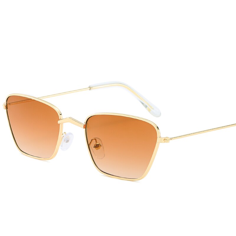 Kvinder metal vandring solbriller mænd retro små firkantede solbriller kvindelige briller stel skærme kørebrille  uv400: 12- bls 350-c3
