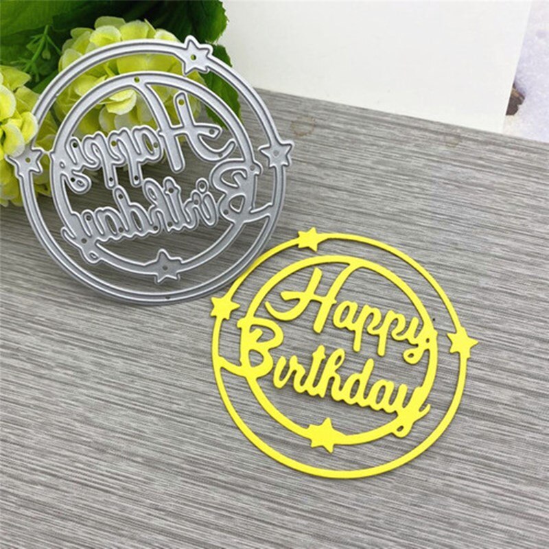 Happy Birthday Birthday Wishes Metal Cutting Dies for Card Making DIY Craft Die Cut Stencil