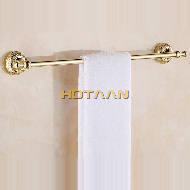 Guldfarvet håndklædestativ blomst udskåret håndklædestang badeværelse tilbehør produkter massiv håndklædeholder vægmontering toalleros de barra