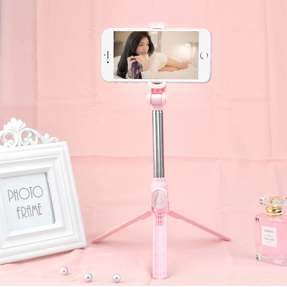 Selfiesticks intrekbaar handheld statief selfiestick bluetooth uitschuifbaar monopod selfiestick statief selfiestick statief: Roze