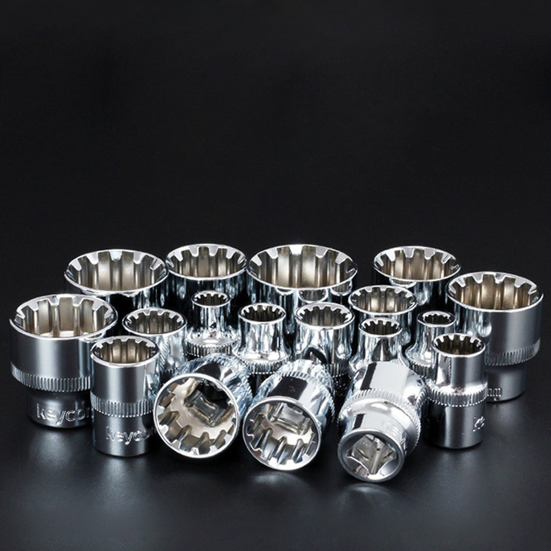 3/8 "6-24mm jeu de douilles 19 pièces 3/8 12 douilles à dents outil tête enveloppée CR-V universel hexagone Spblown Allen tête Auto outils de réparation