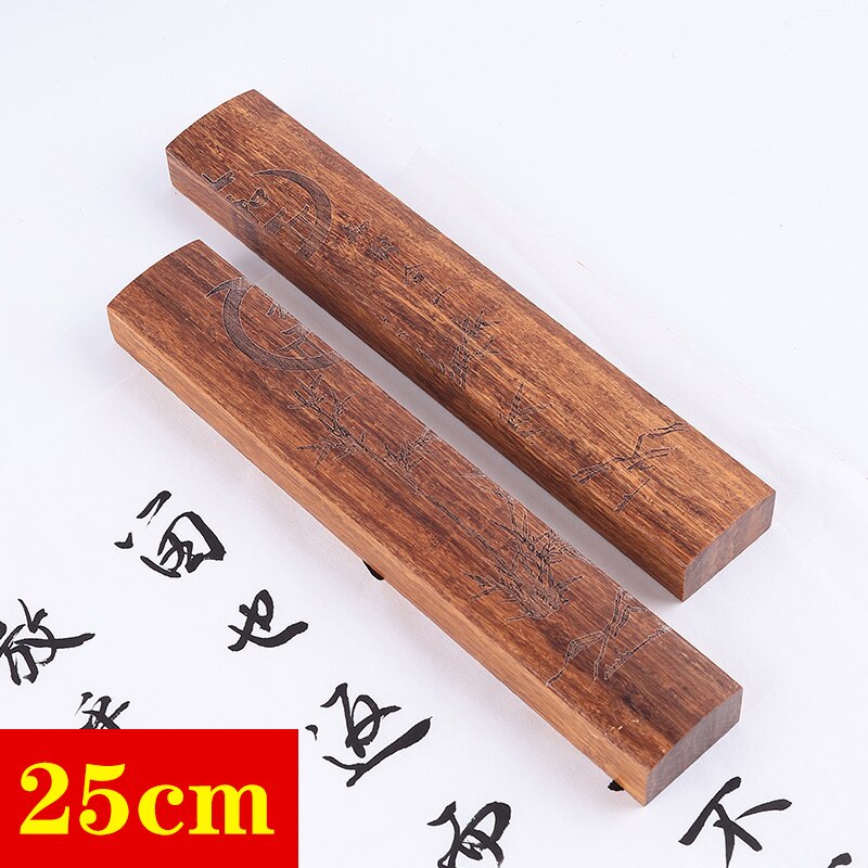 Chinese Houten Sculptuur Paperweights 2Pcs Brush Pen Schilderen Paperweights Multi-Size Pisa Papeles Palissander Papier Drukken Prop: L