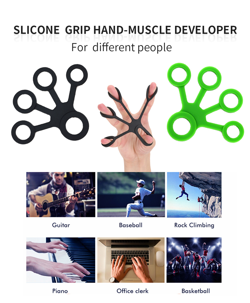 Silicone Hand Grip Finger Exerciser Guitar Simulator Training Stretcher Fitness Trainer Strength Resistance Bands Wrist Expander