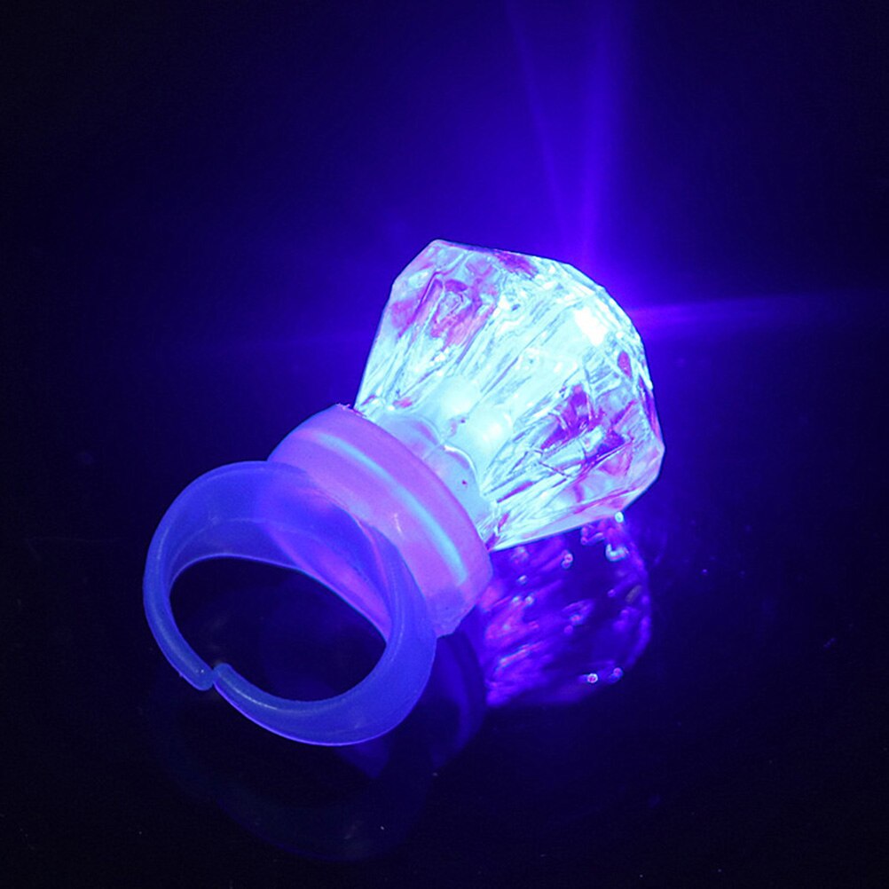 20pcs LED-Ring Knippert Diamant Vorm Vinger Lichten Knipperen Ornamenten voor Party Decor Gemengde Kleur