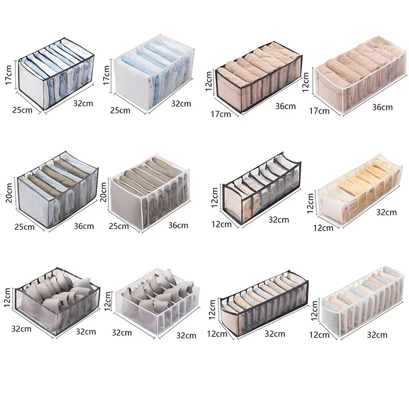 Closet Organizer Jeans Opbergdozen Ladeverdeler Dozen slipje organizer Opvouwbare ondergoed organisatoren Opslag voor kleding