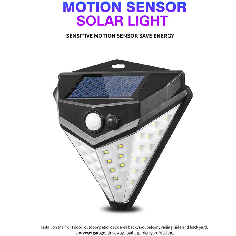 Solar LED Street Light For Home Garden Fence PIR Motion Sensor Detection Wall Lamps 38 leds Solar Light Waterproof: Default Title