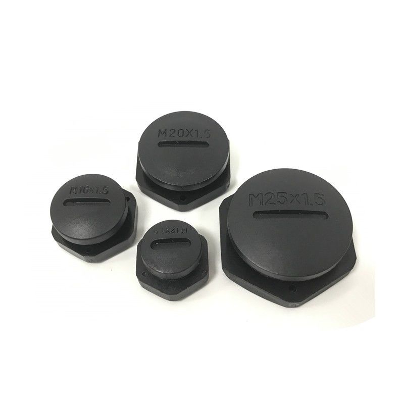 5pcs M32x1.5mm Nylon Male Threaded Cable Gland Screw End Cap Cover Black