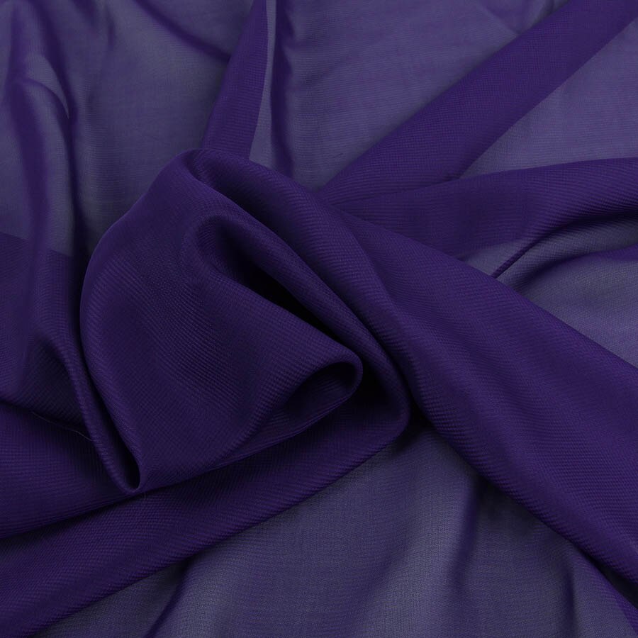 1 meter polyester chiffon fabric 100D Drape Bridal Wedding Dress Georgette tulle Lining Fabric Skirt Party Decorator 150cm wide: Purple