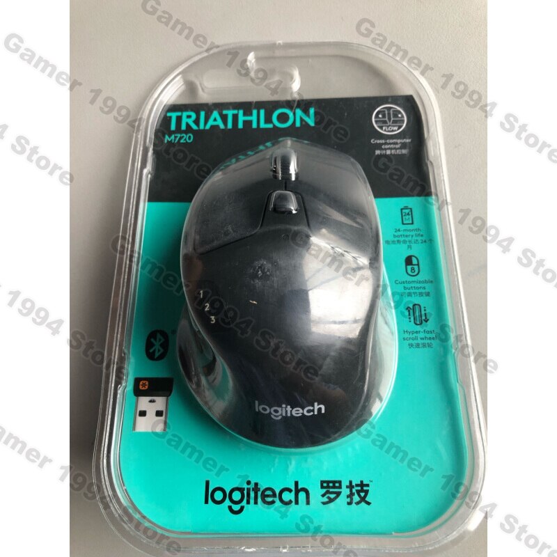 Logitech M720 Triathlon Multi-Device Wireless Mouse Easy-Switch Technology Bluetooth Mice for Windows Android Chrome Mac OS