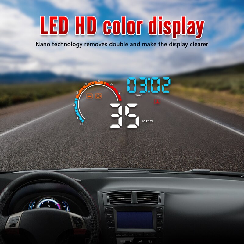 Head-up Display 4 "Universal Car Hub OBD2 / GPS Display Car Projector Car Speed Windshield Navigation OBD Speed Meter Hud D2500