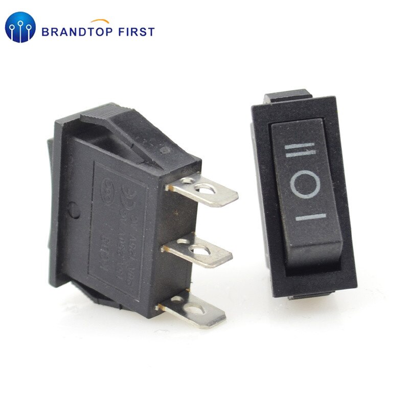 2pcs KCD3 Rocker Switch 15A /20A 125V/250V ON-OFF-ON 3 Position 3 Pin Electrical equipment Power switch black