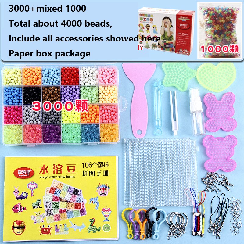 Kinder DIY Magie Wasser Klebrige Aqua Perlen Kit 5mm Sicher PVA Ball Perlen Handwerk Werkzeug Set Nicht Bügeln box für Kinder: YG10129-24-4000BX
