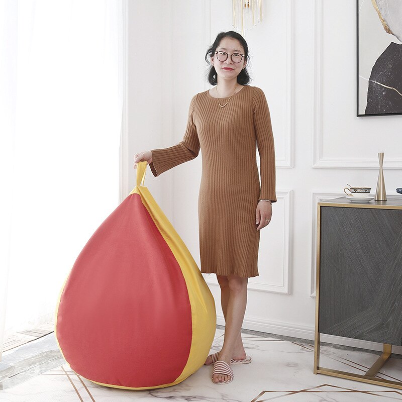 Baby luie zitzak banken hoes stoel zonder vulling katoenen ligstoel zitzak poef poef bank tatami woonkamer meubels 90*110cm: M 75 x 95cm 3