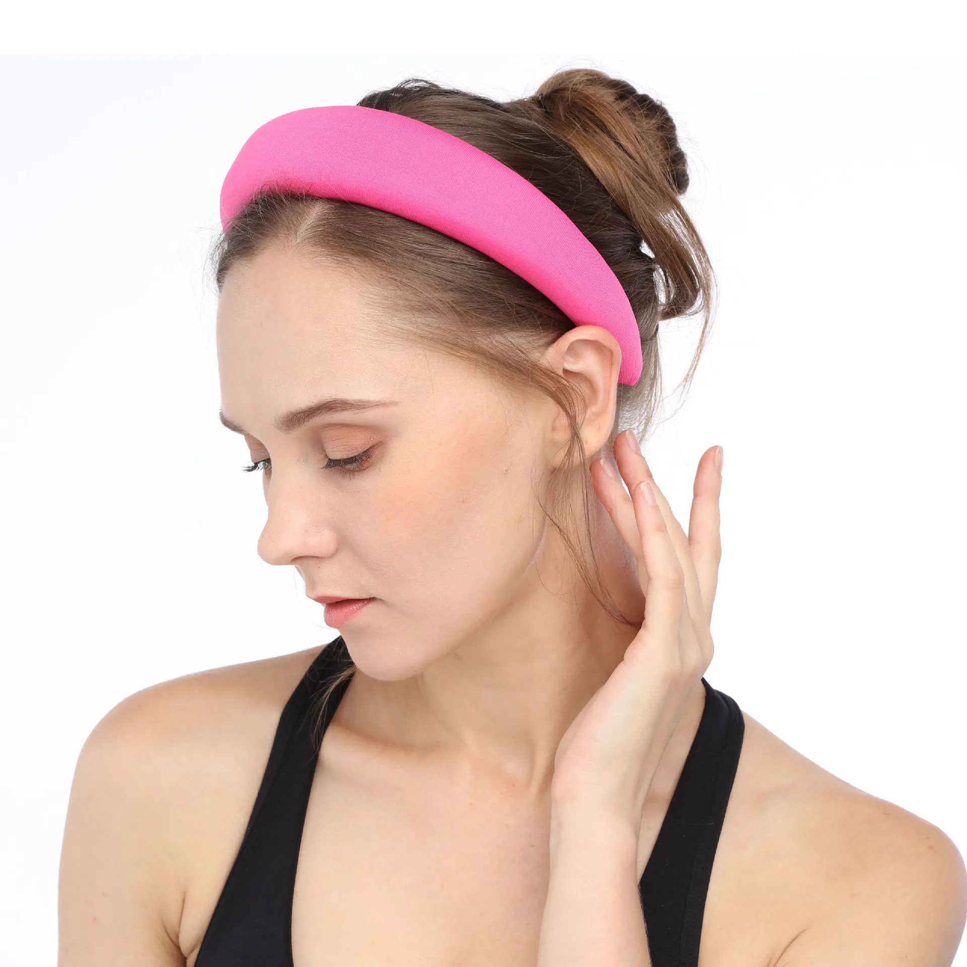 Nuevas diademas acolchadas de para mujer, diademas de bisel ancho, diadema gruesa antideslizante de esponja para niñas, accesorios para el cabello de